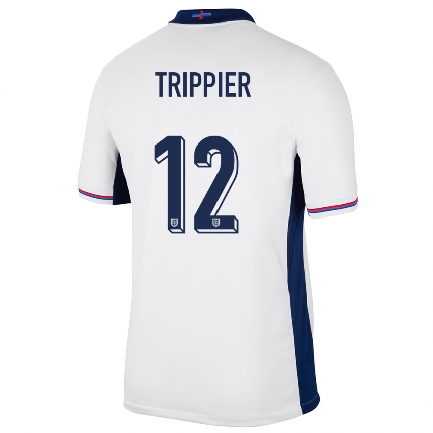 Niño Fútbol Camiseta Inglaterra Kieran Trippier #12 Blanco 1ª Equipación 24-26 México