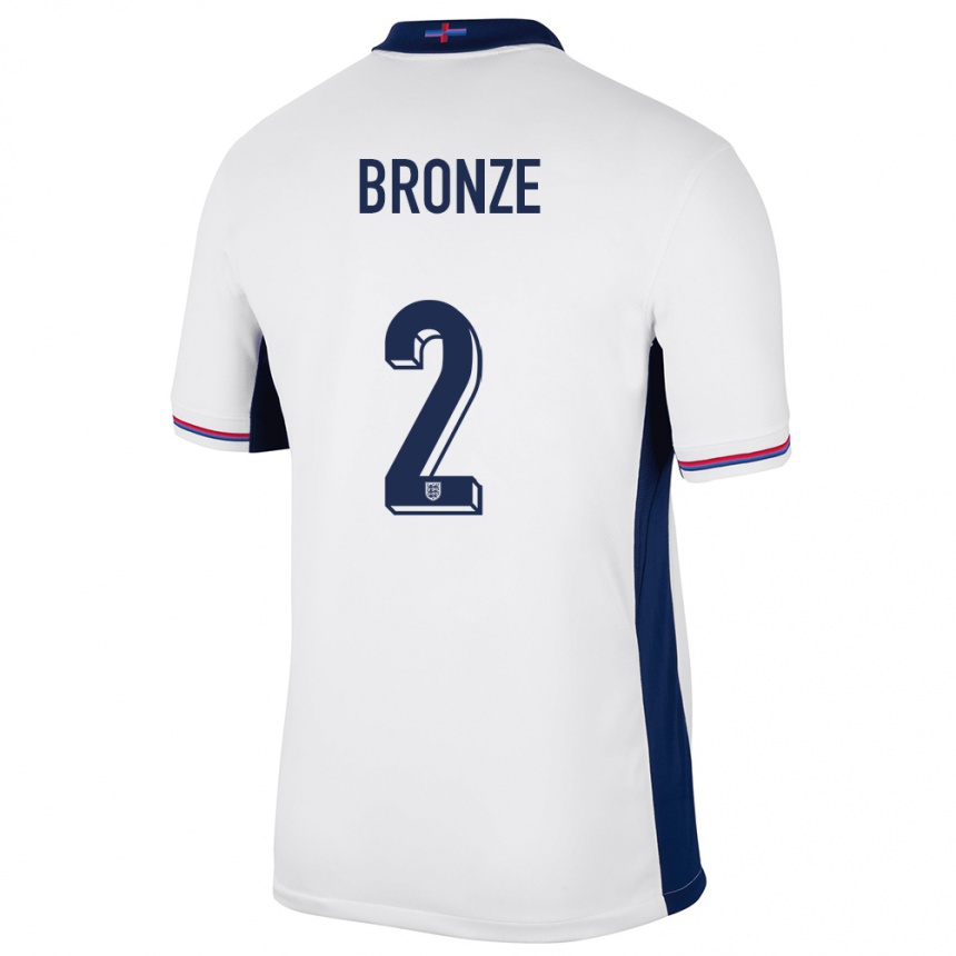 Niño Fútbol Camiseta Inglaterra Lucy Bronze #2 Blanco 1ª Equipación 24-26 México