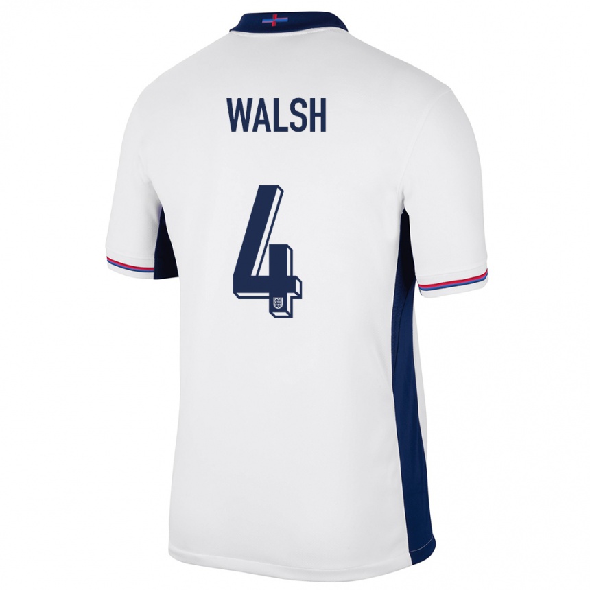 Niño Fútbol Camiseta Inglaterra Keira Walsh #4 Blanco 1ª Equipación 24-26 México