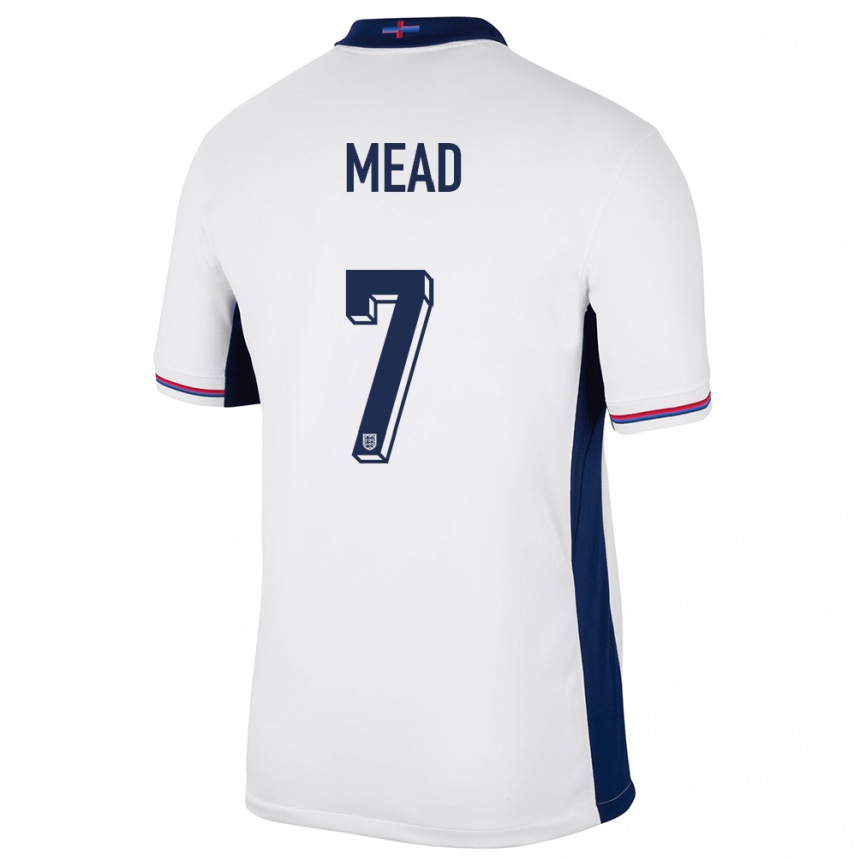 Niño Fútbol Camiseta Inglaterra Beth Mead #7 Blanco 1ª Equipación 24-26 México