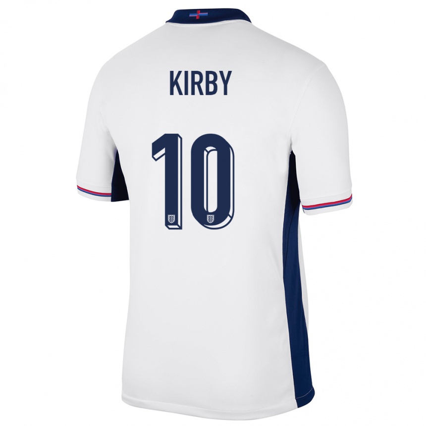 Niño Fútbol Camiseta Inglaterra Fran Kirby #10 Blanco 1ª Equipación 24-26 México