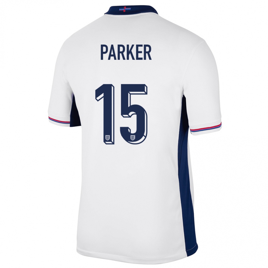 Niño Fútbol Camiseta Inglaterra Lucy Parker #15 Blanco 1ª Equipación 24-26 México