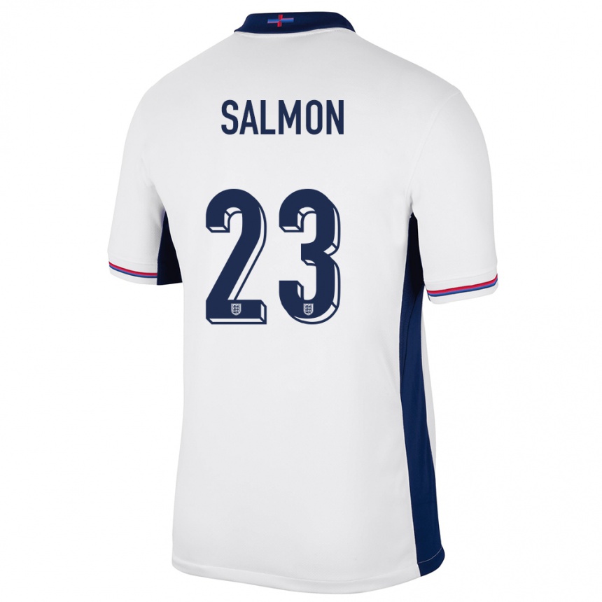 Niño Fútbol Camiseta Inglaterra Ebony Salmon #23 Blanco 1ª Equipación 24-26 México