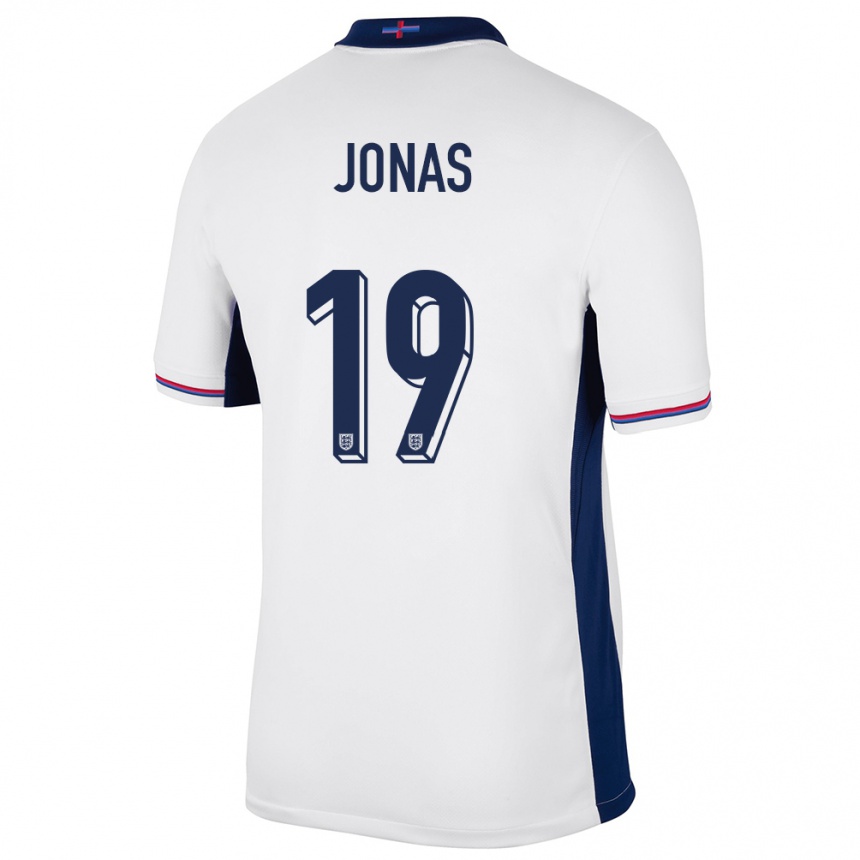 Niño Fútbol Camiseta Inglaterra Lee Jonas #19 Blanco 1ª Equipación 24-26 México