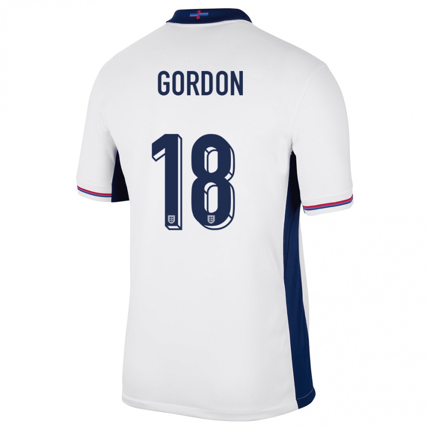 Niño Fútbol Camiseta Inglaterra Anthony Gordon #18 Blanco 1ª Equipación 24-26 México