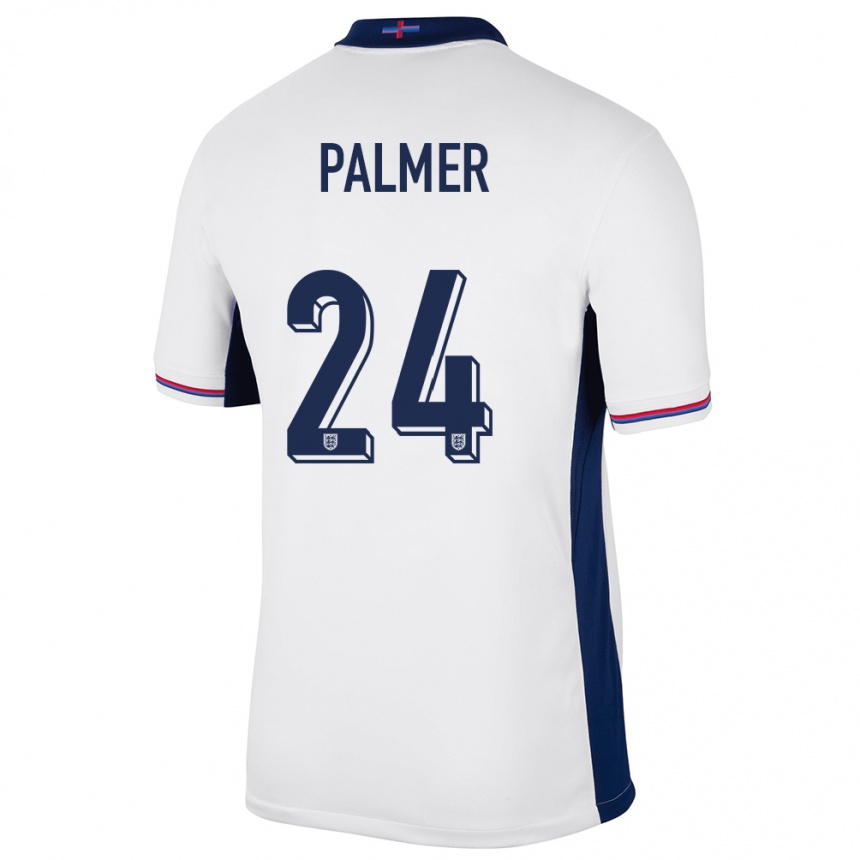 Niño Fútbol Camiseta Inglaterra Cole Palmer #24 Blanco 1ª Equipación 24-26 México