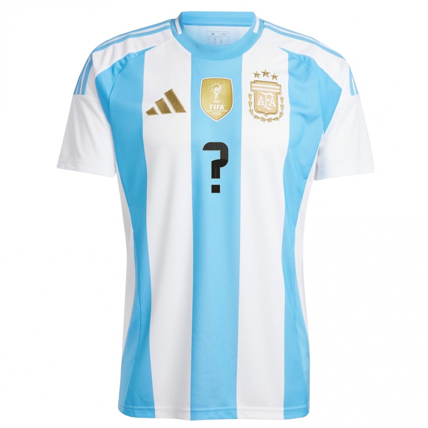 Niño Fútbol Camiseta Argentina Su Nombre #0 Blanco Azul 1ª Equipación 24-26 México