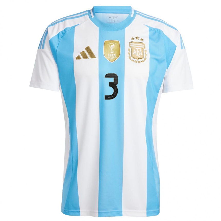 Niño Fútbol Camiseta Argentina Claudio Bravo #3 Blanco Azul 1ª Equipación 24-26 México