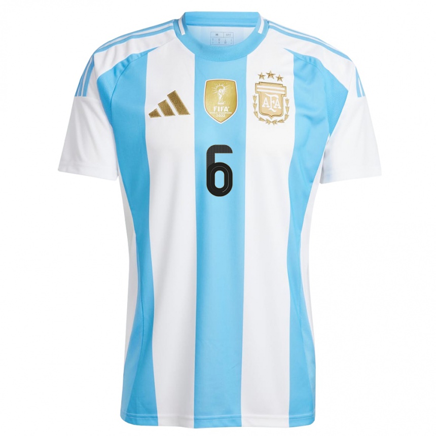 Niño Fútbol Camiseta Argentina Aldana Cometti #6 Blanco Azul 1ª Equipación 24-26 México