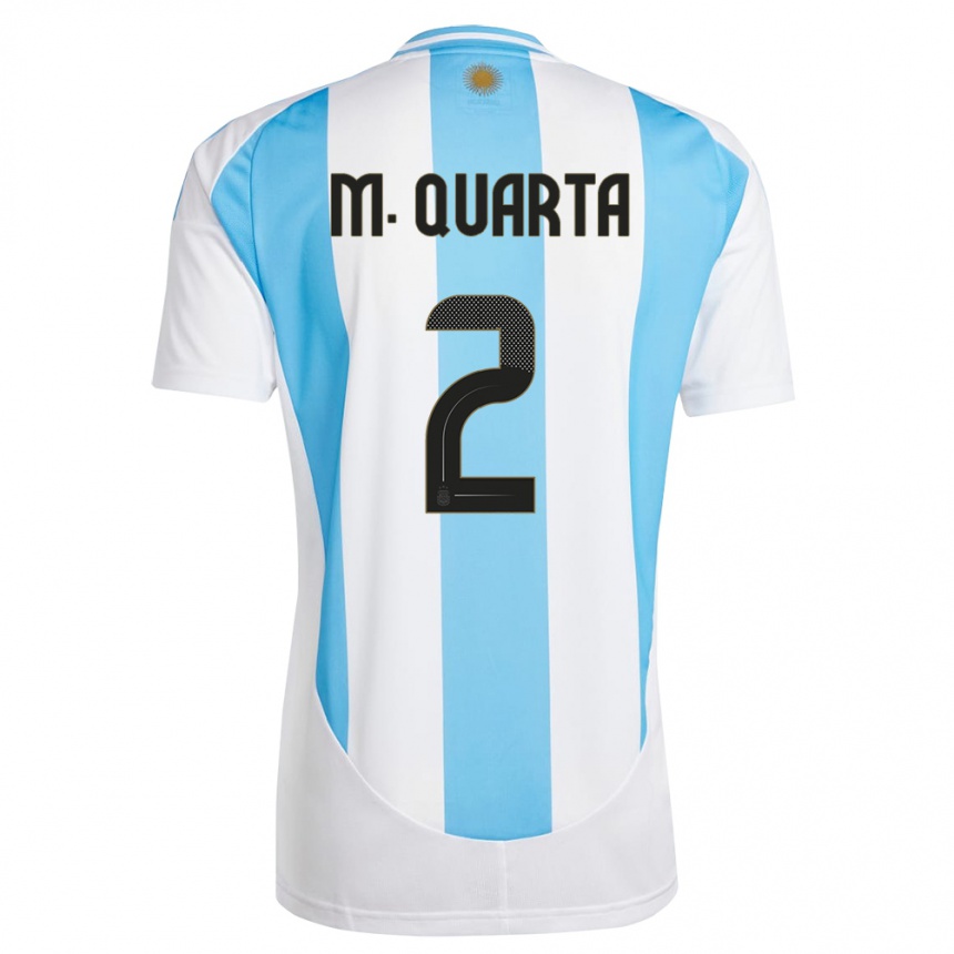 Niño Fútbol Camiseta Argentina Lucas Martinez Quarta #2 Blanco Azul 1ª Equipación 24-26 México