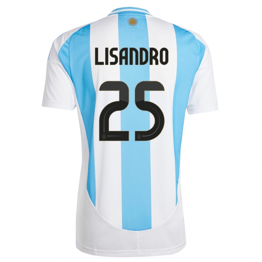 Niño Fútbol Camiseta Argentina Lisandro Martinez #25 Blanco Azul 1ª Equipación 24-26 México