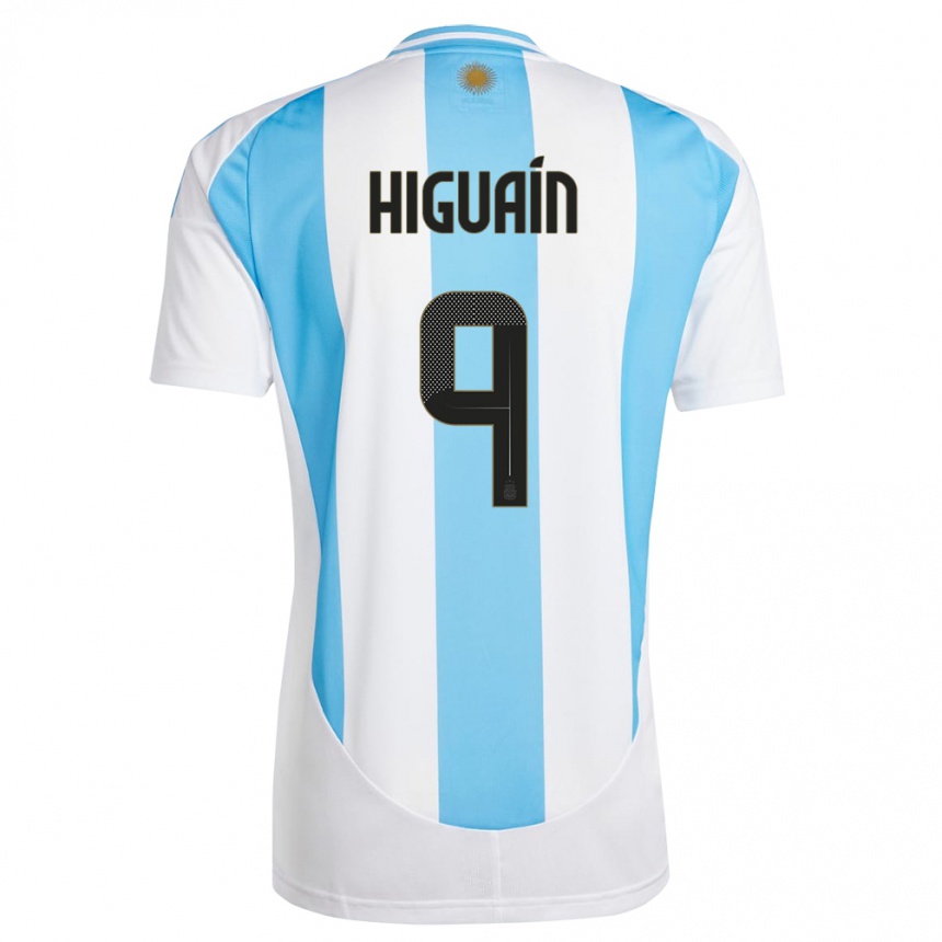 Niño Fútbol Camiseta Argentina Gonzalo Higuain #9 Blanco Azul 1ª Equipación 24-26 México