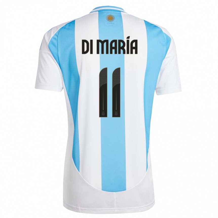 Niño Fútbol Camiseta Argentina Angel Di Maria #11 Blanco Azul 1ª Equipación 24-26 México