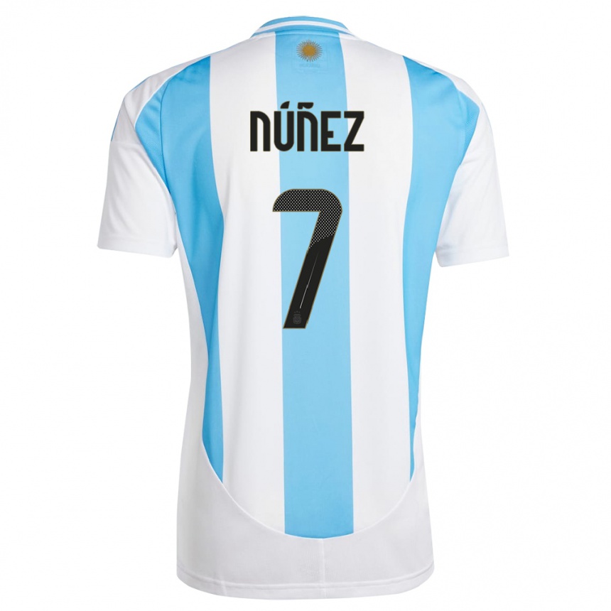 Niño Fútbol Camiseta Argentina Romina Nunez #7 Blanco Azul 1ª Equipación 24-26 México