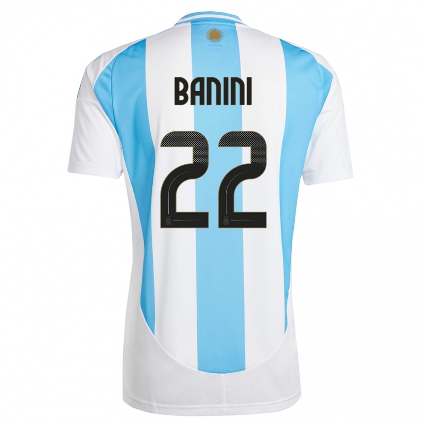 Niño Fútbol Camiseta Argentina Estefania Banini #22 Blanco Azul 1ª Equipación 24-26 México