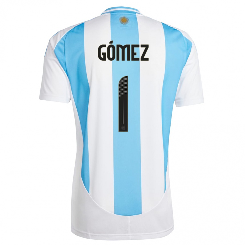 Niño Fútbol Camiseta Argentina Francisco Gomez #1 Blanco Azul 1ª Equipación 24-26 México