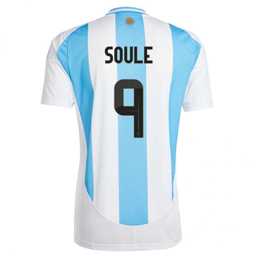 Niño Fútbol Camiseta Argentina Matias Soule #9 Blanco Azul 1ª Equipación 24-26 México