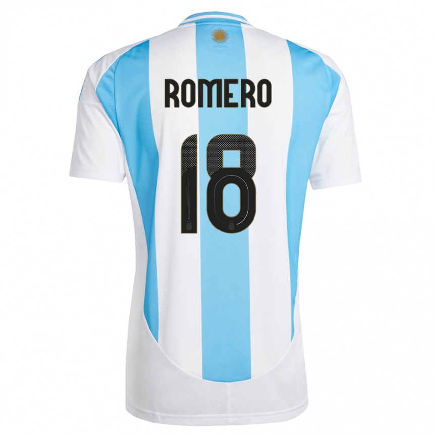 Niño Fútbol Camiseta Argentina Luka Romero #18 Blanco Azul 1ª Equipación 24-26 México