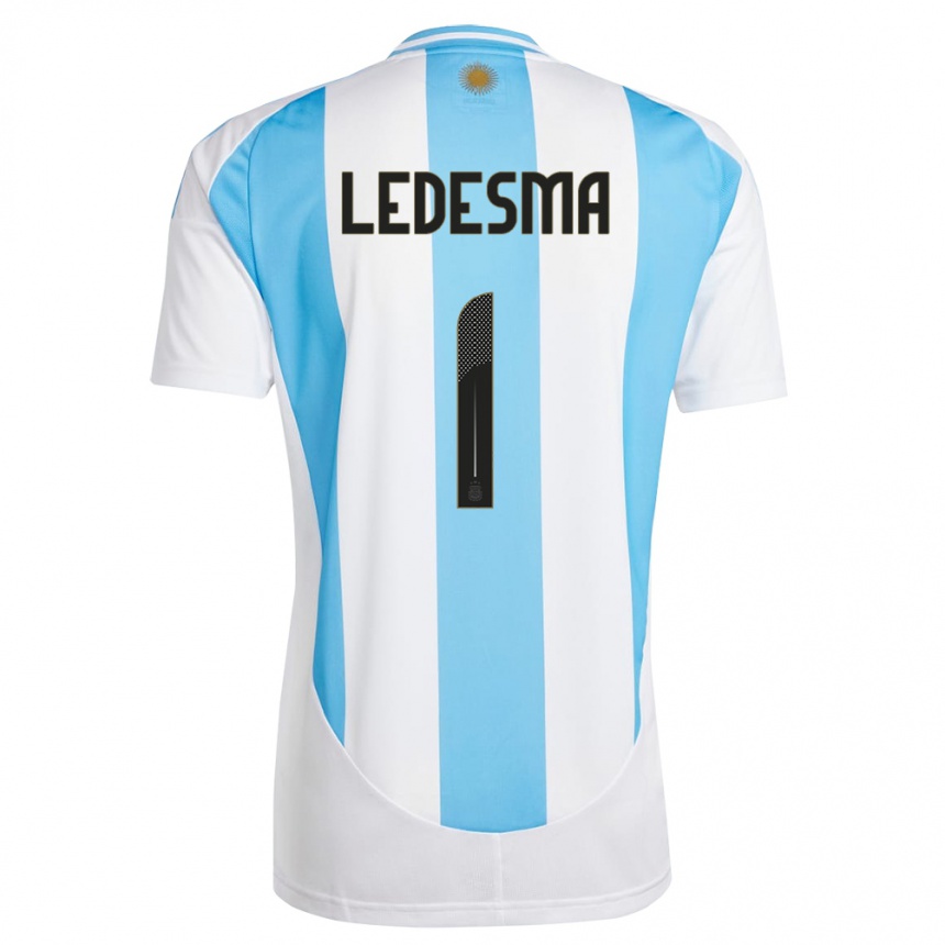 Niño Fútbol Camiseta Argentina Jeremias Ledesma #1 Blanco Azul 1ª Equipación 24-26 México