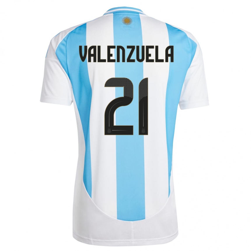 Niño Fútbol Camiseta Argentina Fernando Valenzuela #21 Blanco Azul 1ª Equipación 24-26 México