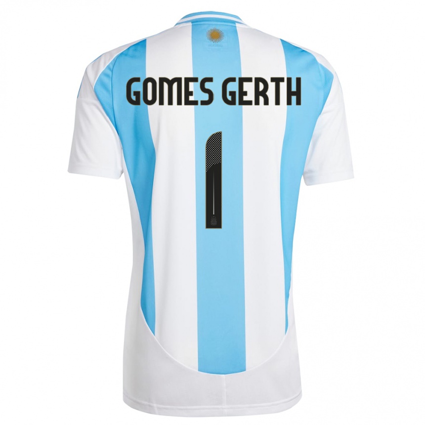 Niño Fútbol Camiseta Argentina Federico Gomes Gerth #1 Blanco Azul 1ª Equipación 24-26 México