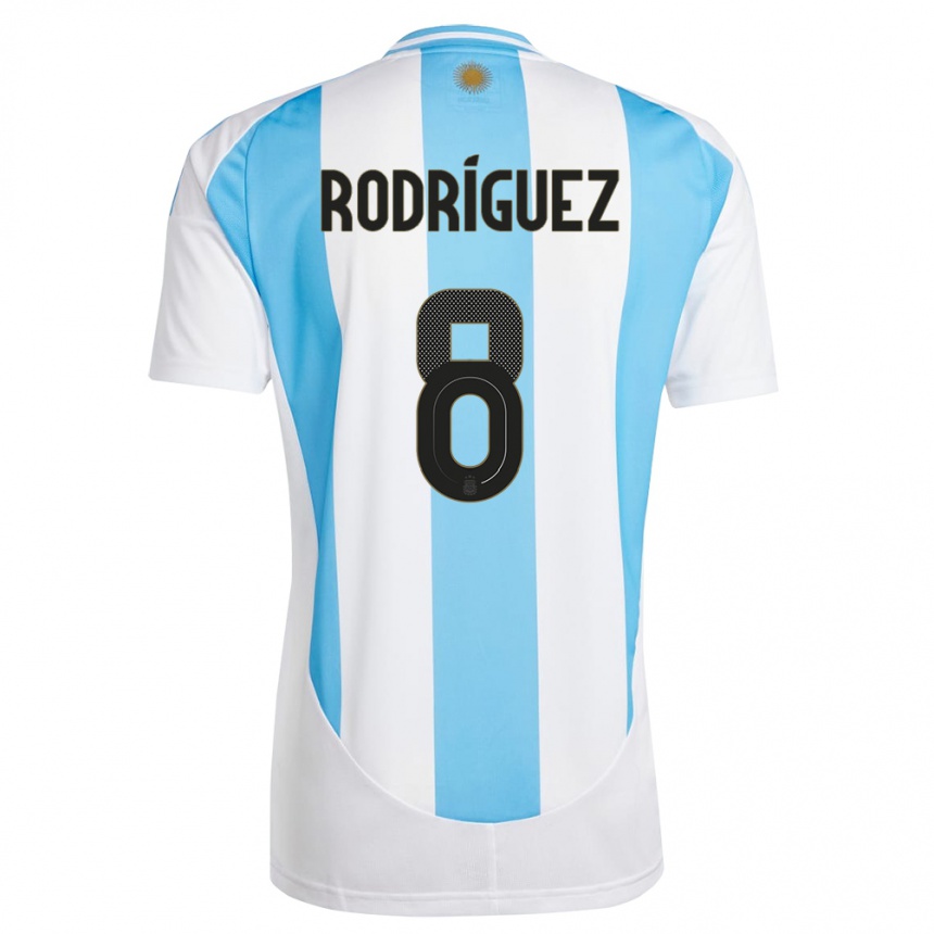 Niño Fútbol Camiseta Argentina Agustin Rodriguez #8 Blanco Azul 1ª Equipación 24-26 México