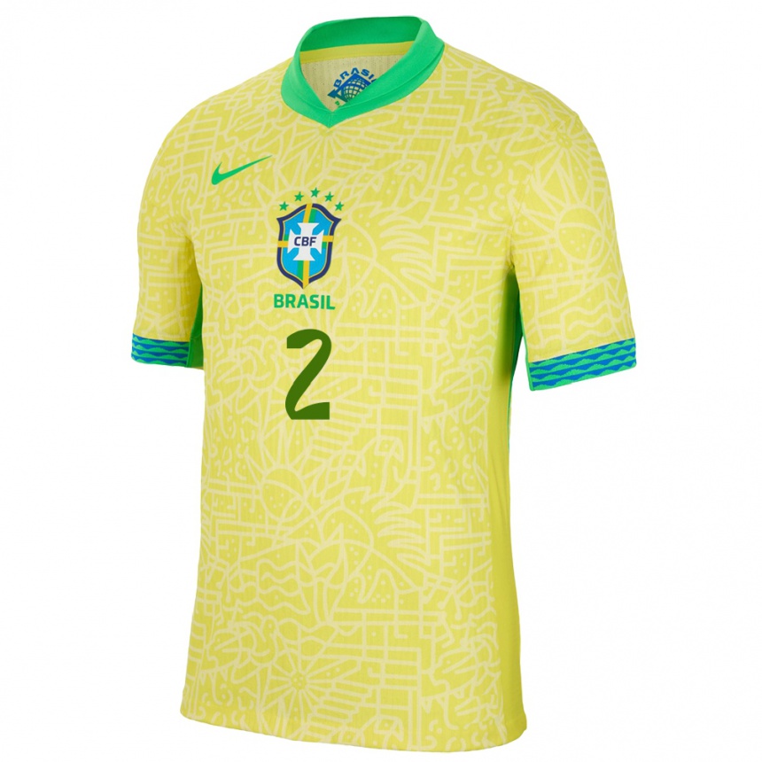 Niño Fútbol Camiseta Brasil Antonia #2 Amarillo 1ª Equipación 24-26 México