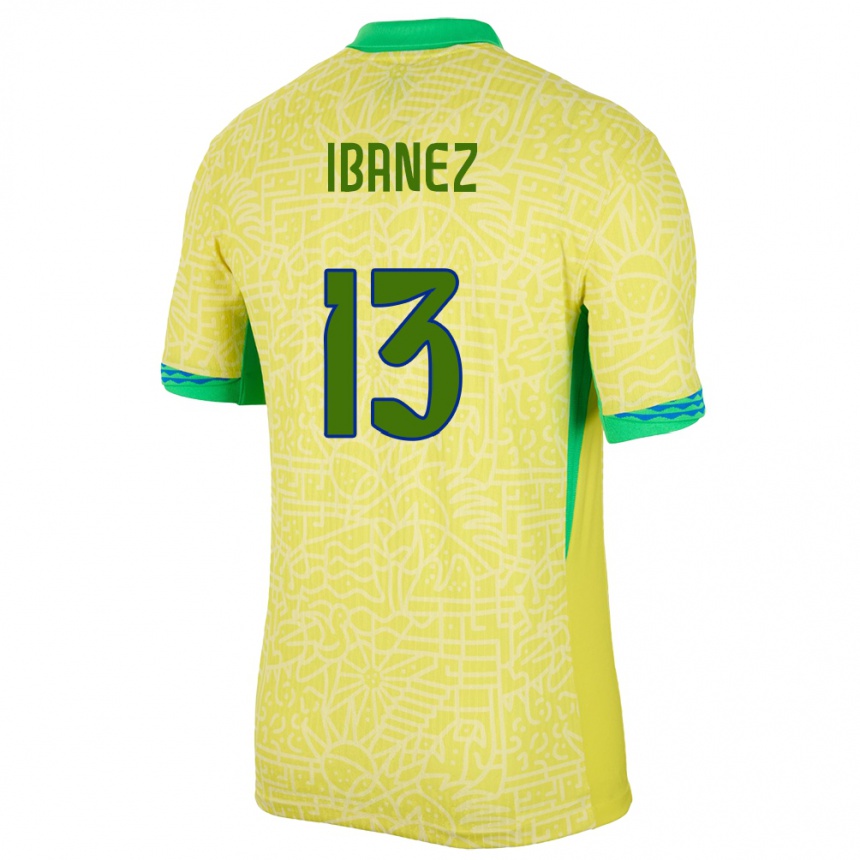 Niño Fútbol Camiseta Brasil Roger Ibanez #13 Amarillo 1ª Equipación 24-26 México