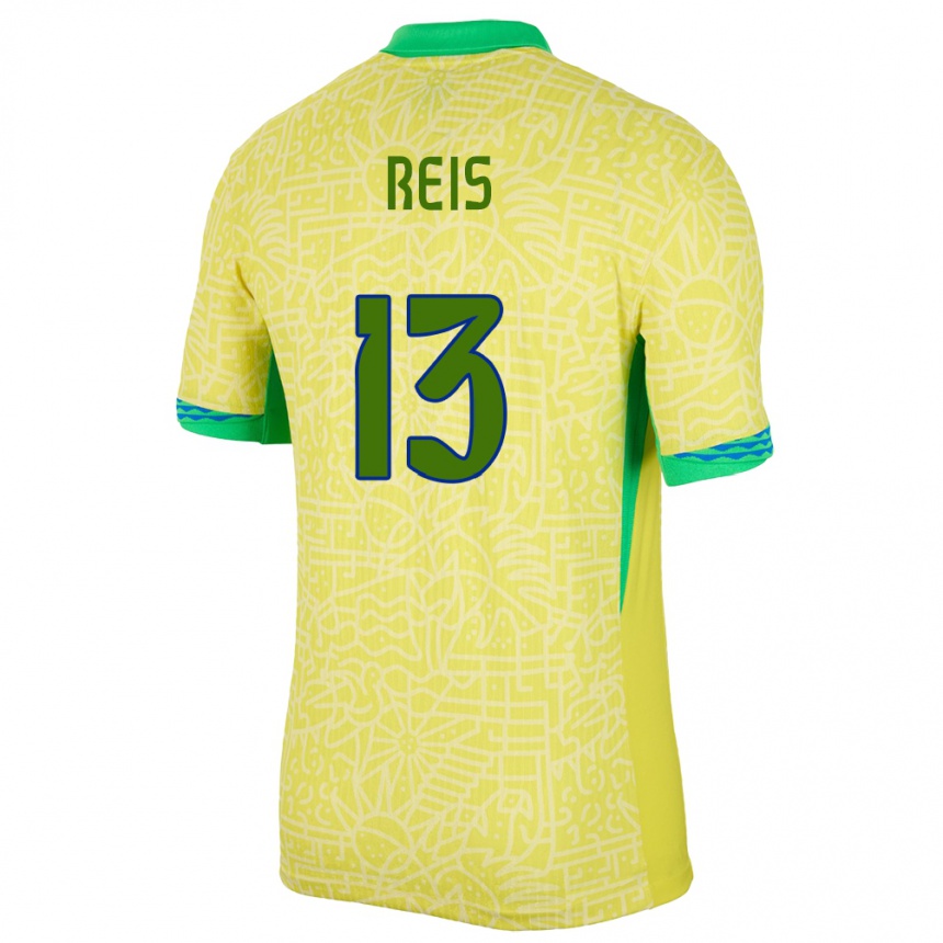 Niño Fútbol Camiseta Brasil Vitor Reis #13 Amarillo 1ª Equipación 24-26 México