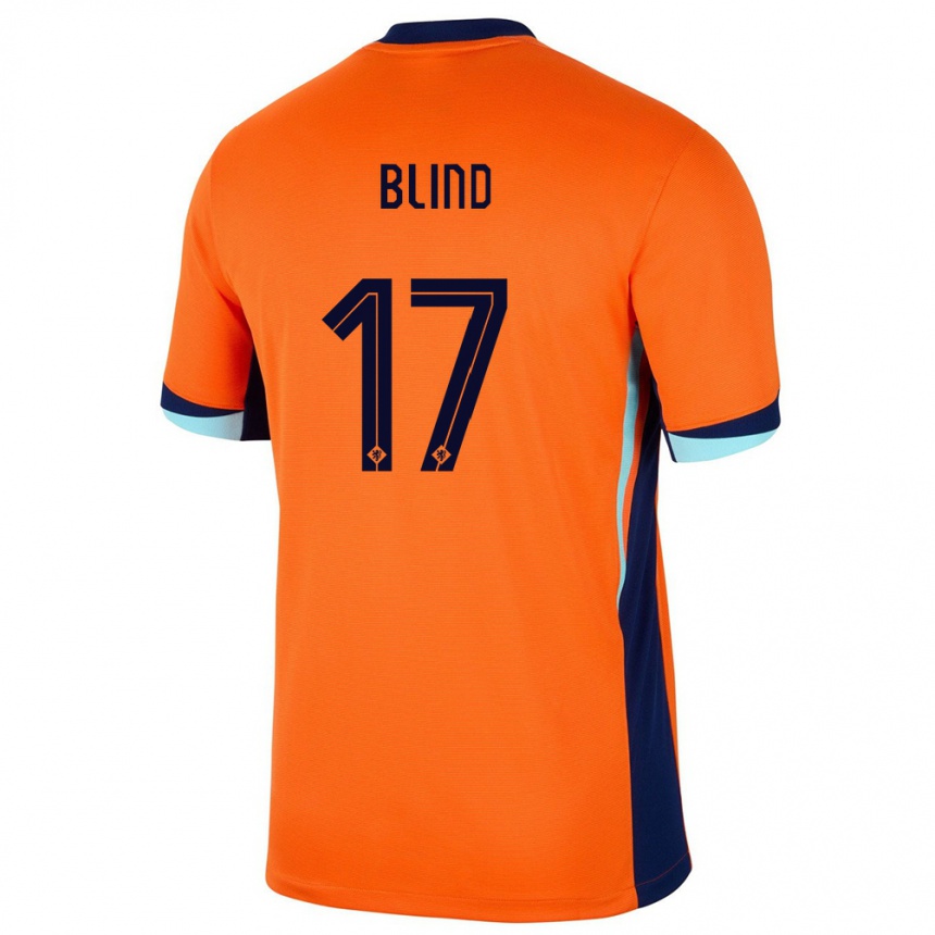 Niño Fútbol Camiseta Países Bajos Daley Blind #17 Naranja 1ª Equipación 24-26 México