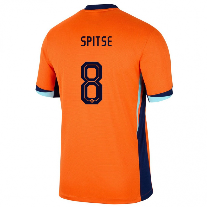 Niño Fútbol Camiseta Países Bajos Sherida Spitse #8 Naranja 1ª Equipación 24-26 México