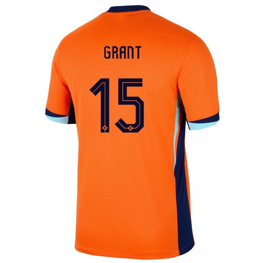 Niño Fútbol Camiseta Países Bajos Chasity Grant #15 Naranja 1ª Equipación 24-26 México