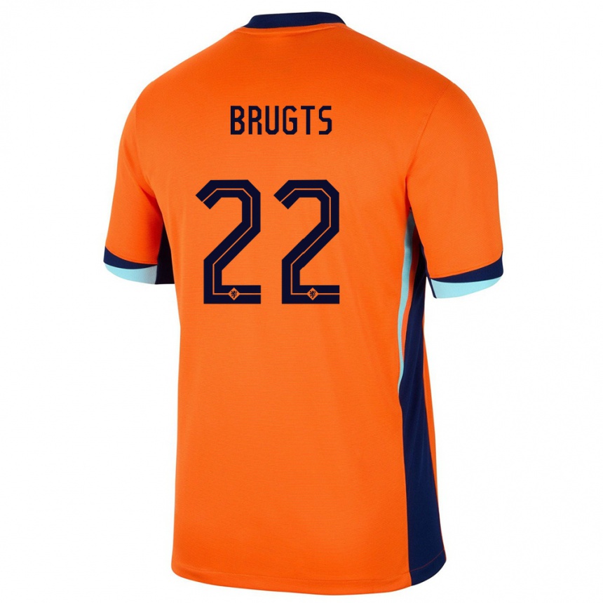 Niño Fútbol Camiseta Países Bajos Esmee Brugts #22 Naranja 1ª Equipación 24-26 México