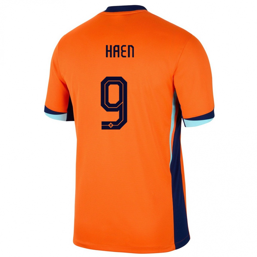 Niño Fútbol Camiseta Países Bajos Devin Haen #9 Naranja 1ª Equipación 24-26 México