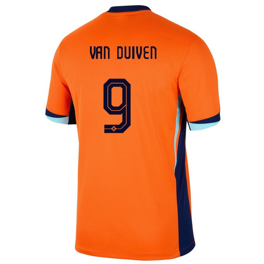 Niño Fútbol Camiseta Países Bajos Jason Van Duiven #9 Naranja 1ª Equipación 24-26 México