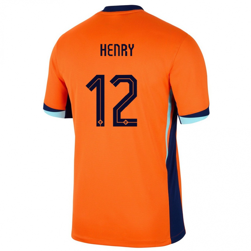 Niño Fútbol Camiseta Países Bajos Alvaro Henry #12 Naranja 1ª Equipación 24-26 México