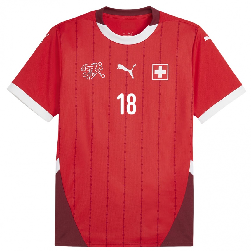 Niño Fútbol Camiseta Suiza Viola Calligaris #18 Rojo 1ª Equipación 24-26 México