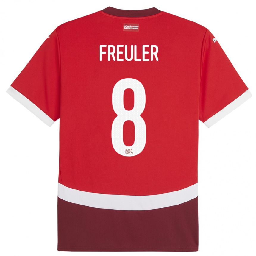 Niño Fútbol Camiseta Suiza Remo Freuler #8 Rojo 1ª Equipación 24-26 México