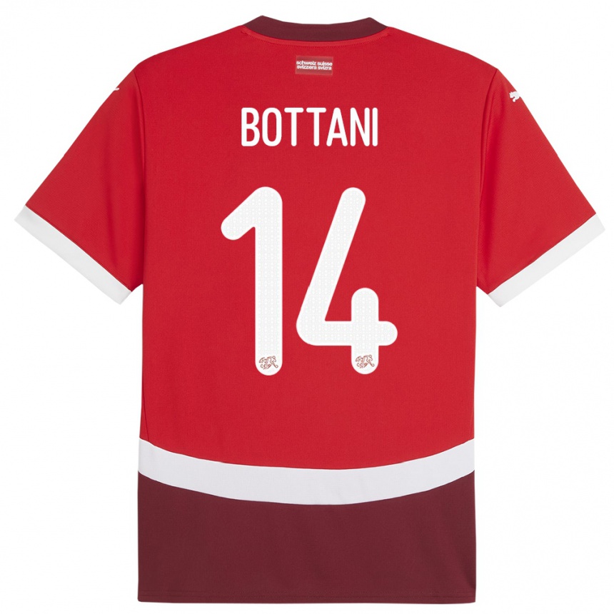 Niño Fútbol Camiseta Suiza Mattia Bottani #14 Rojo 1ª Equipación 24-26 México