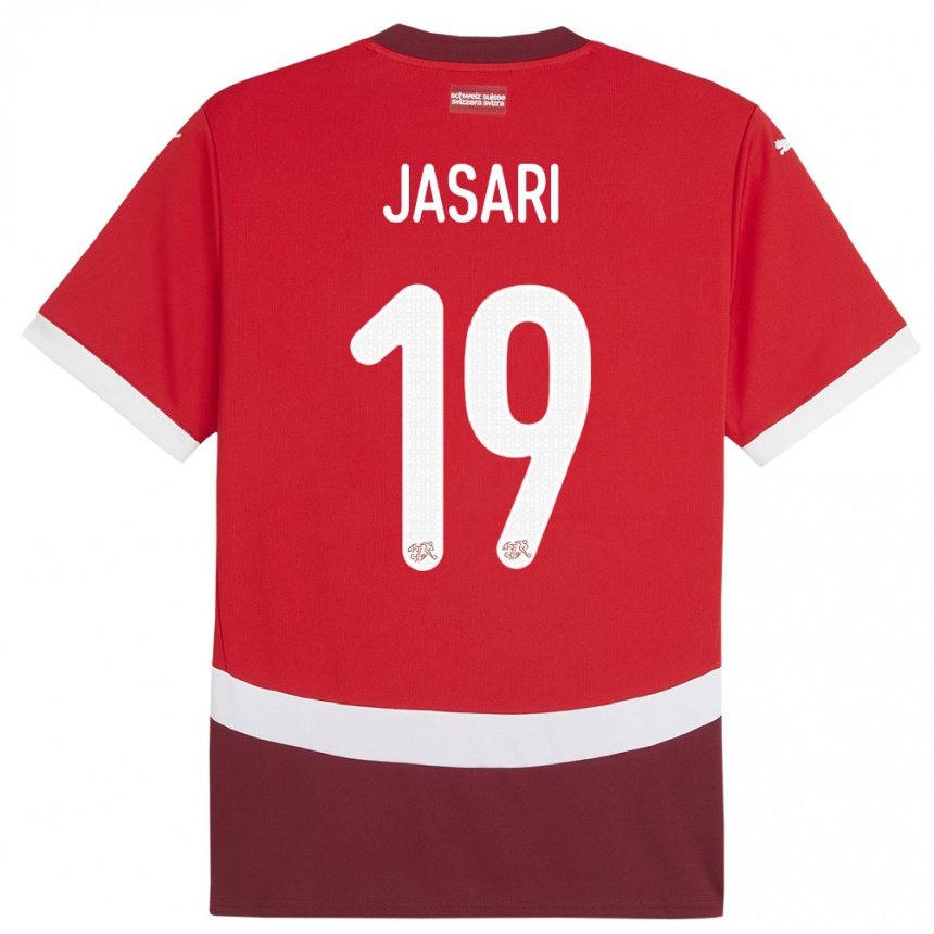 Niño Fútbol Camiseta Suiza Ardon Jasari #19 Rojo 1ª Equipación 24-26 México