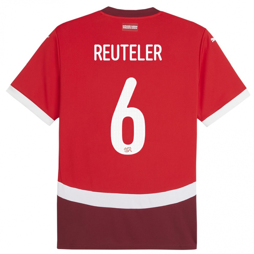 Niño Fútbol Camiseta Suiza Geraldine Reuteler #6 Rojo 1ª Equipación 24-26 México