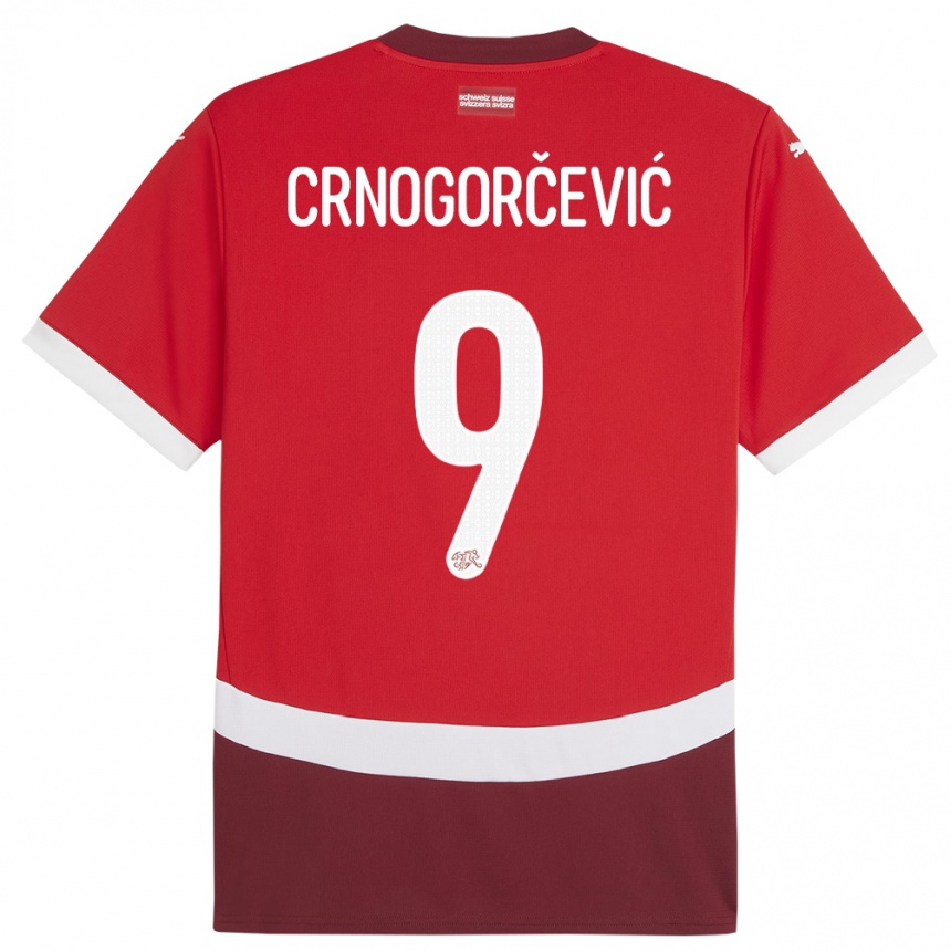 Niño Fútbol Camiseta Suiza Ana Maria Crnogorcevic #9 Rojo 1ª Equipación 24-26 México