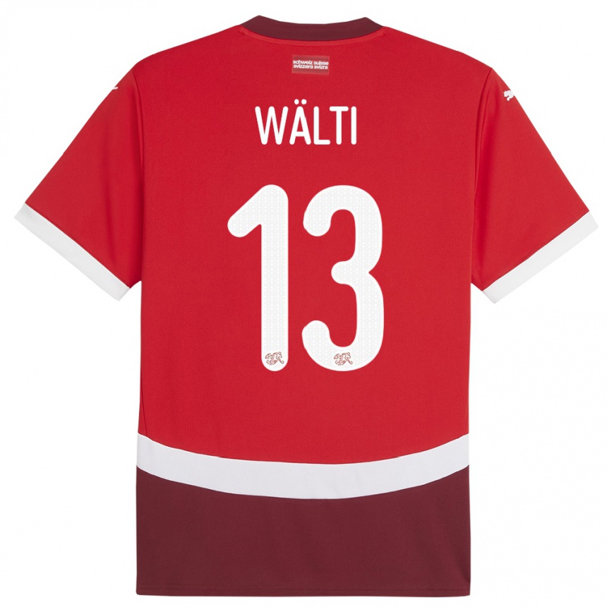 Niño Fútbol Camiseta Suiza Lia Walti #13 Rojo 1ª Equipación 24-26 México