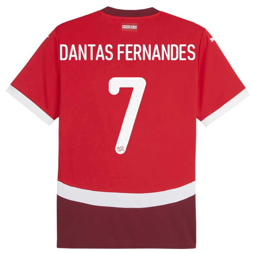 Niño Fútbol Camiseta Suiza Ronaldo Dantas Fernandes #7 Rojo 1ª Equipación 24-26 México