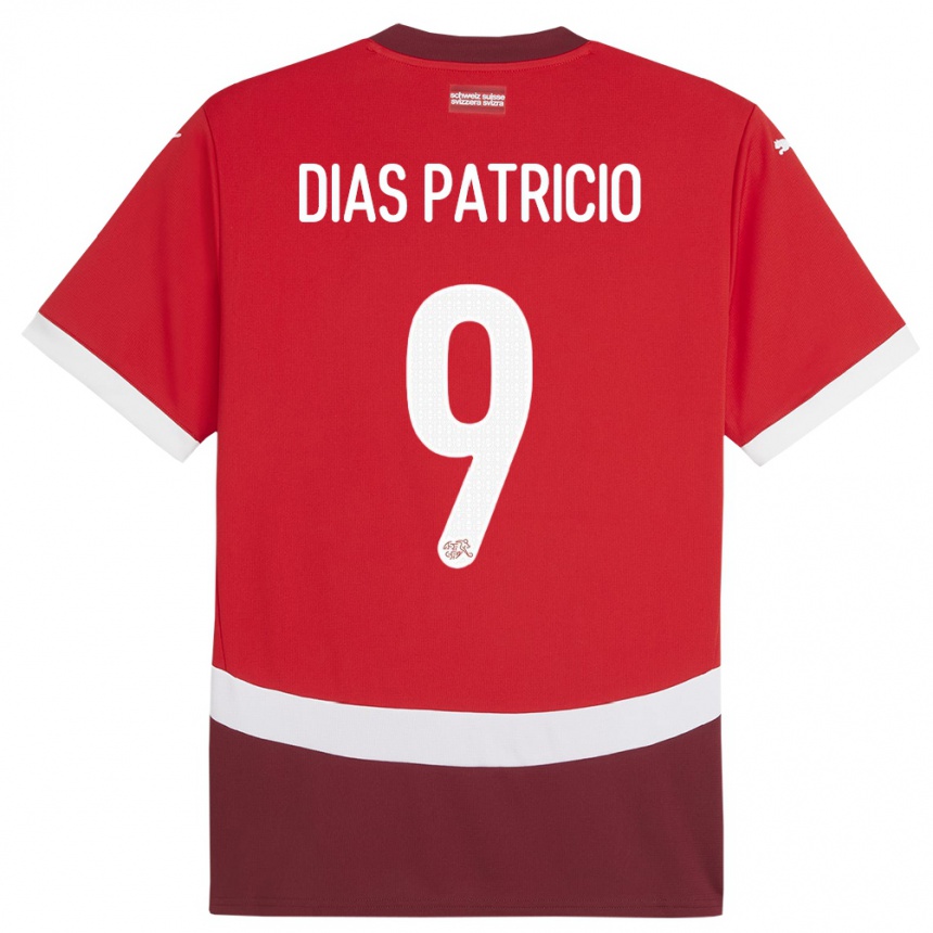 Niño Fútbol Camiseta Suiza Alexandre Dias Patricio #9 Rojo 1ª Equipación 24-26 México