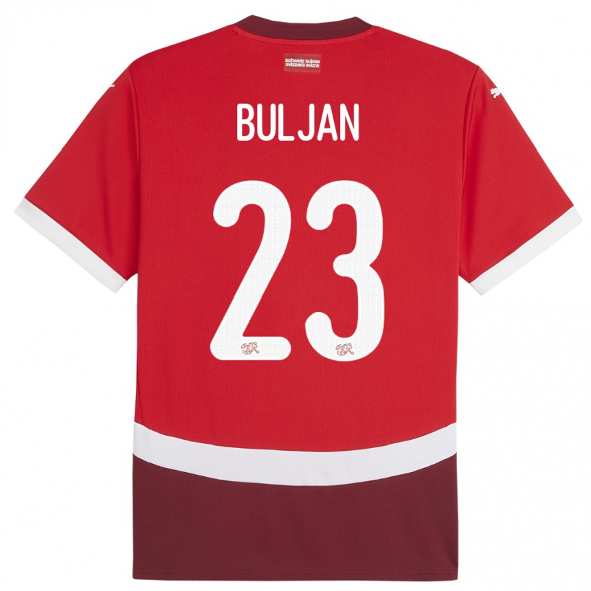 Niño Fútbol Camiseta Suiza Leo Buljan #23 Rojo 1ª Equipación 24-26 México