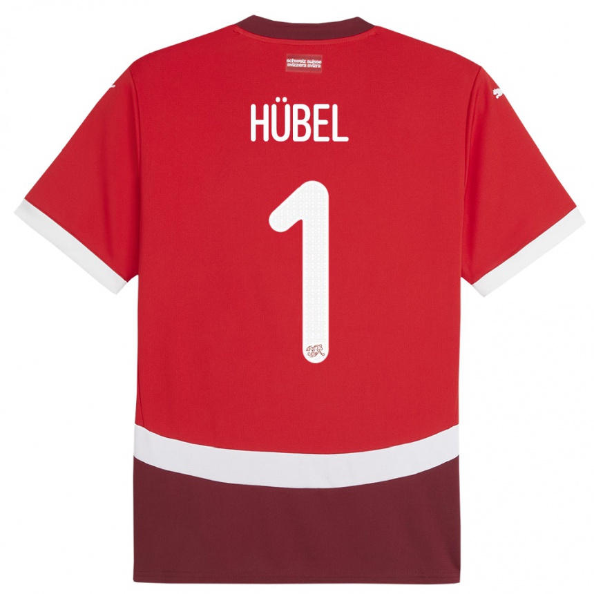 Niño Fútbol Camiseta Suiza Marvin Hubel #1 Rojo 1ª Equipación 24-26 México