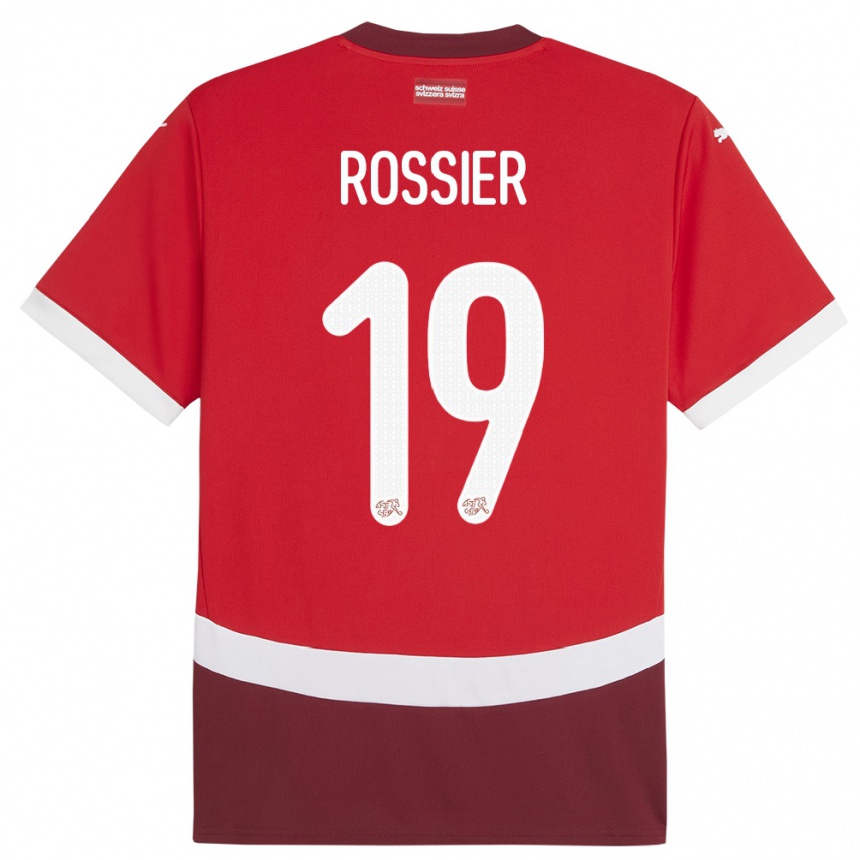 Niño Fútbol Camiseta Suiza Evan Rossier #19 Rojo 1ª Equipación 24-26 México