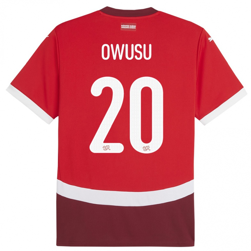 Niño Fútbol Camiseta Suiza Tyron Owusu #20 Rojo 1ª Equipación 24-26 México