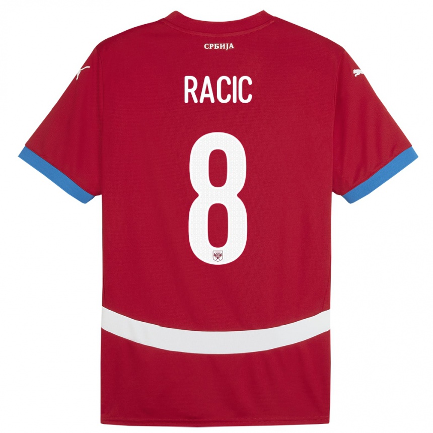 Niño Fútbol Camiseta Serbia Uros Racic #8 Rojo 1ª Equipación 24-26 México